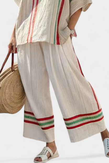 Truvane | Blusa Boho Con Estampado Confortable & Pantalones Loose-Fit
