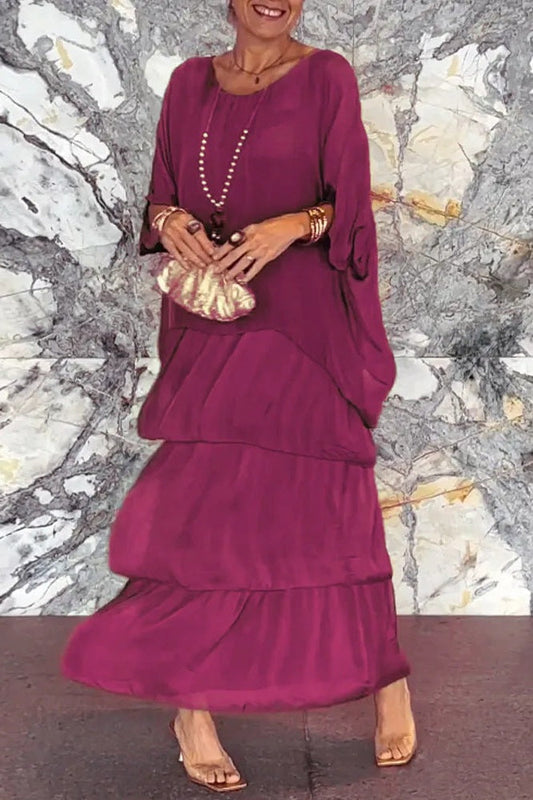 Vestido Nora en Capas - Escarlata