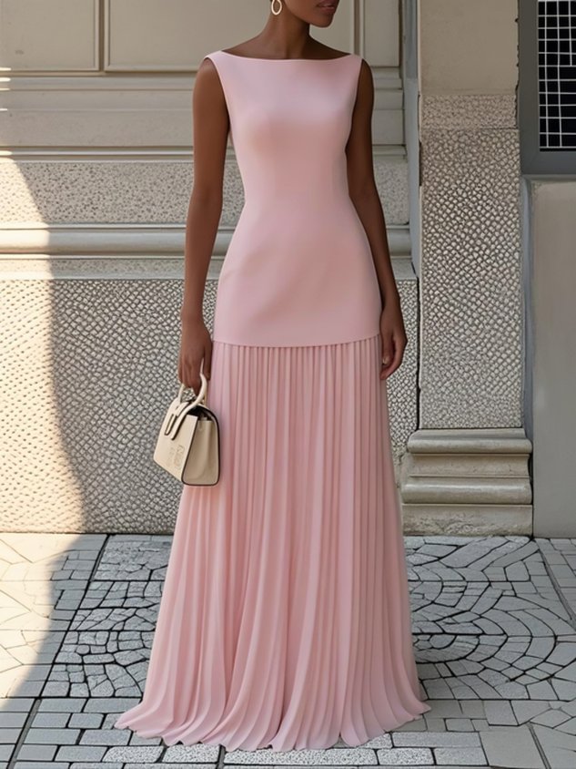 Serena™ | Vestido Maxi Plisado