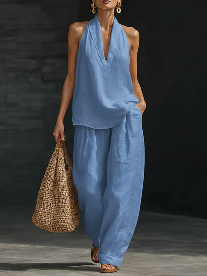 Conjunto sin mangas Zoë™ con pantalones anchos