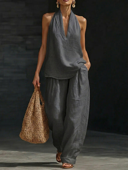 Conjunto sin mangas Zoë™ con pantalones anchos