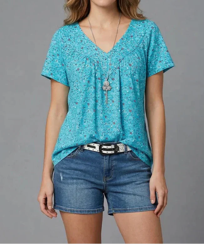 Trisha™ | Camiseta floral con cuello en V