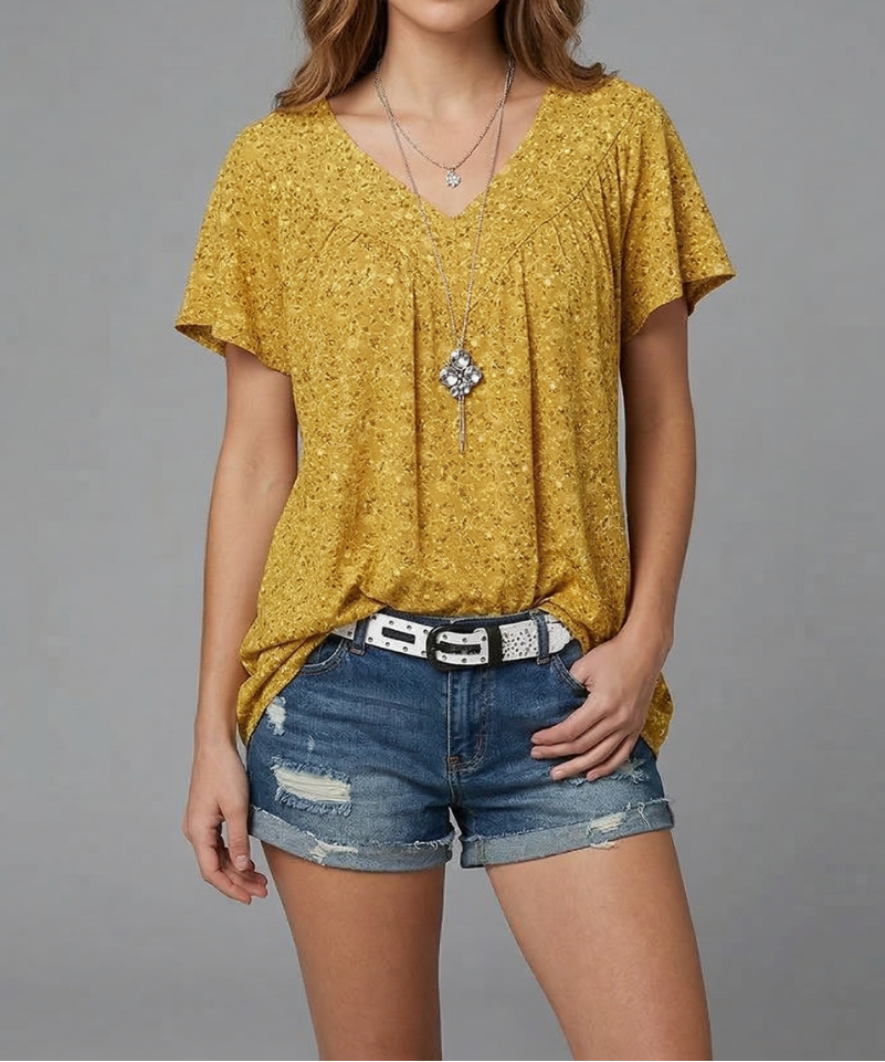 Trisha™ | Camiseta floral con cuello en V