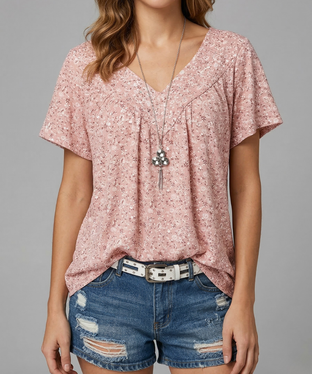 Trisha™ | Camiseta floral con cuello en V