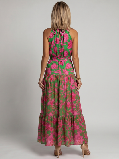 Rowen | Vestido Midi con Escote Halter Drapejado