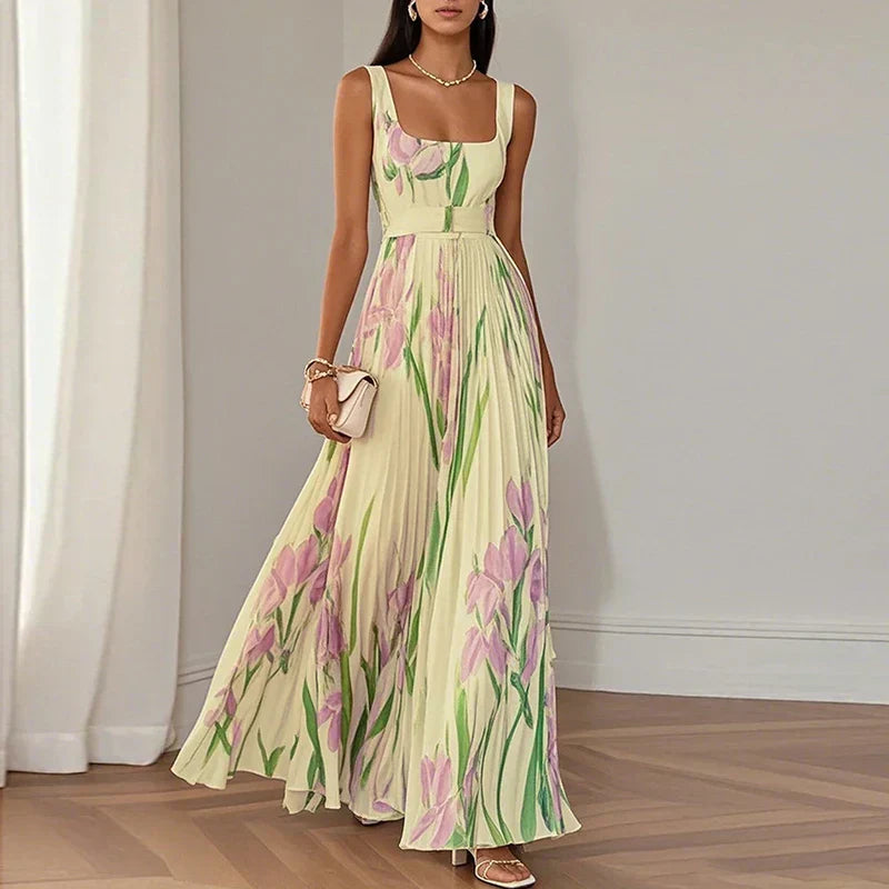 Oriah™ | Vestido largo en forma de trapecio floral