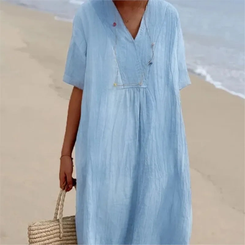 Silvana™ | Vestido Maxi Texturizado Relaxed