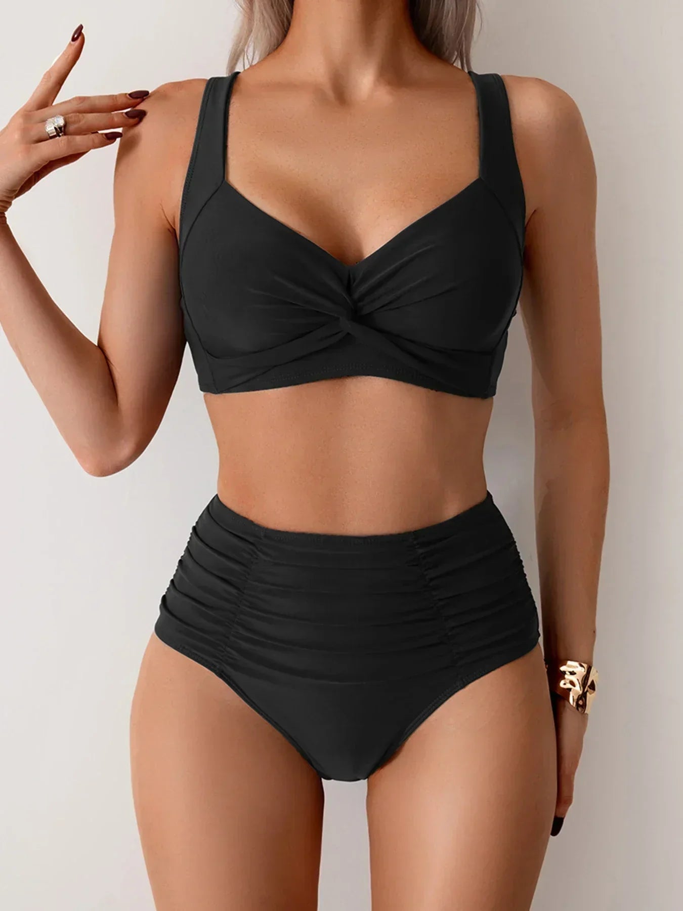 Nicoletta | Bikini Bandeau con Tela Fruncida