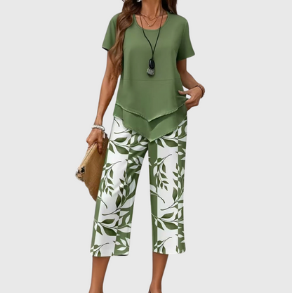 Avy™ | Conjunto de Dos Piezas con Estampado de Hojas