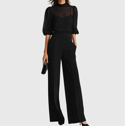 Elodie | Conjunto de Top y Pantalones Anchos de Tres Piezas