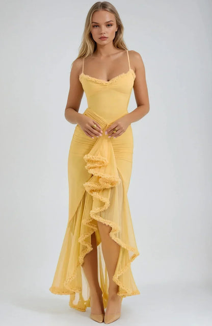 Chloe™ | Vestido de Malla Amarillo