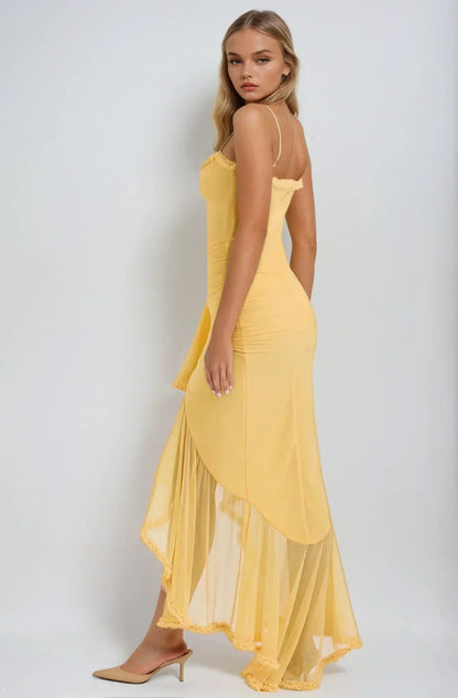 Chloe™ | Vestido de Malla Amarillo