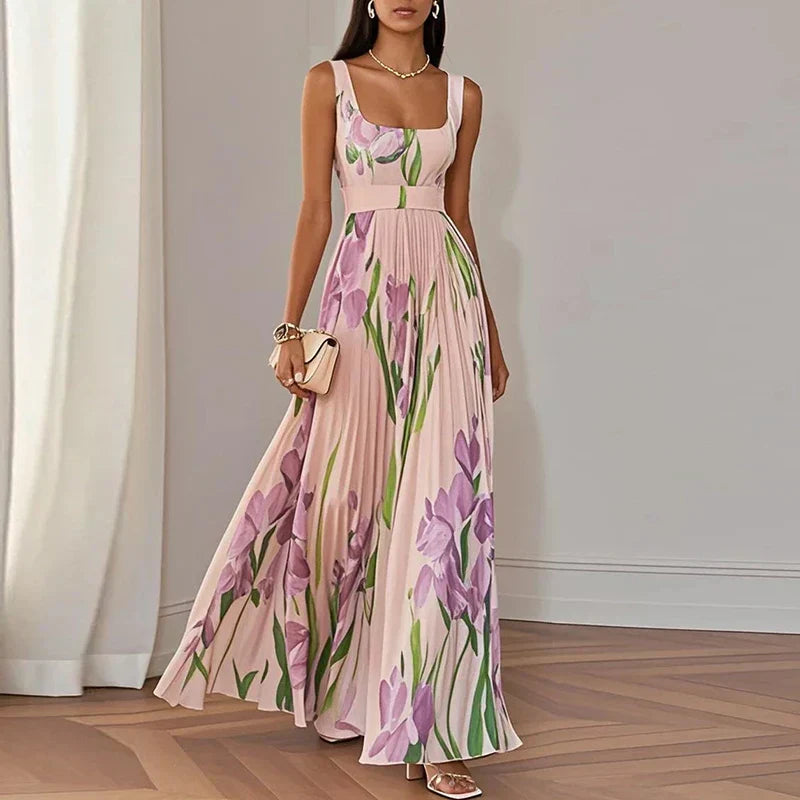 Oriah™ | Vestido largo en forma de trapecio floral