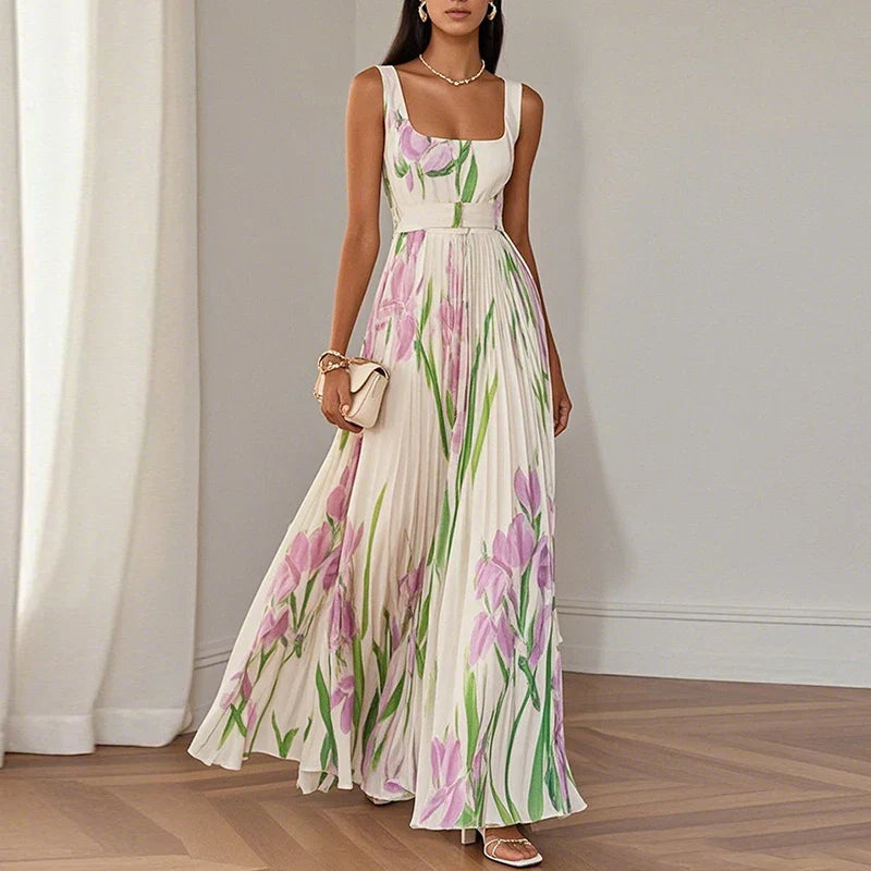 Oriah™ | Vestido largo en forma de trapecio floral