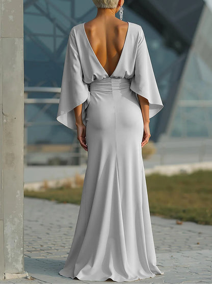 Clara | Vestido elegante sin mangas con escote en V y espalda descubierta