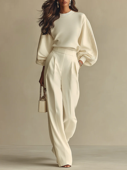Selena – conjunto de canalé con pantalones anchos