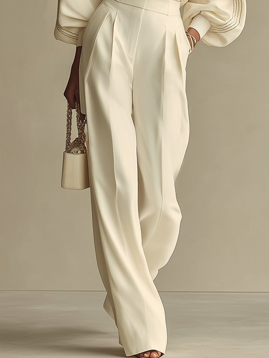 Selena – conjunto de canalé con pantalones anchos