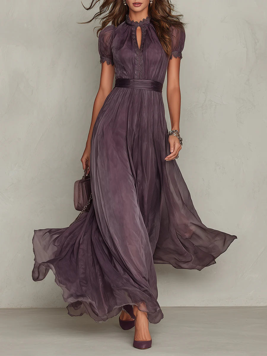 Ashley | Vestido Maxi de Chiffon Vintage Elegante