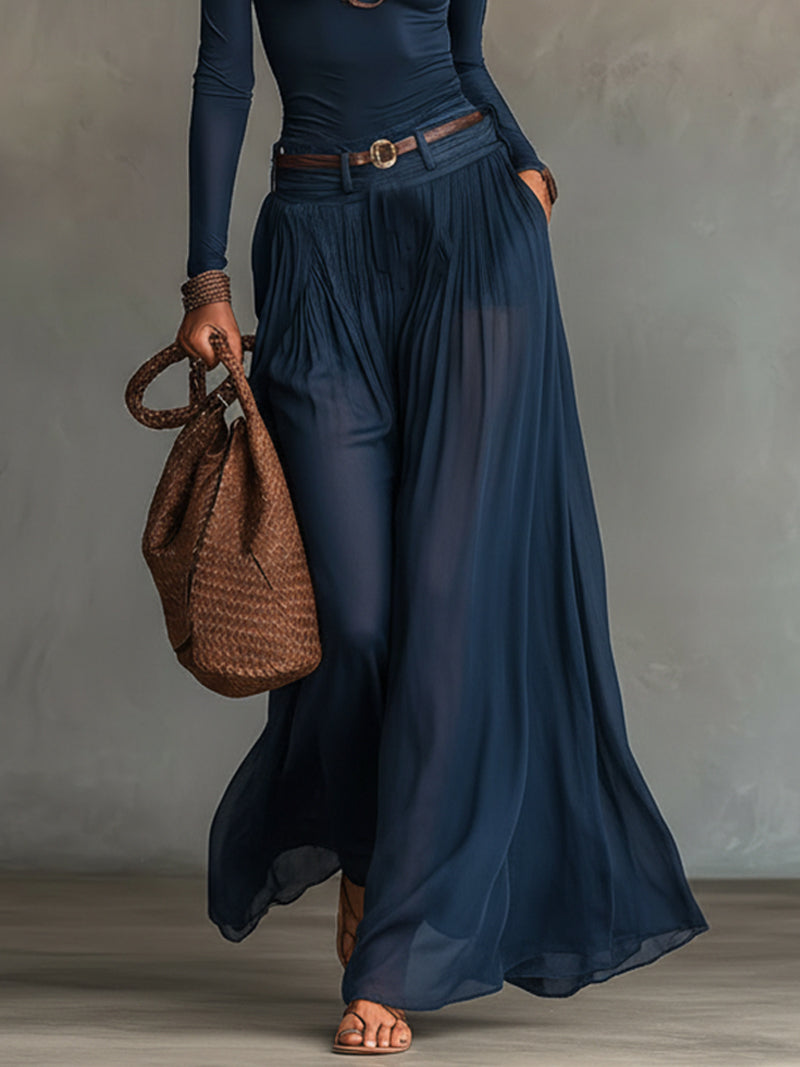 Conjunto de Top Asimétrico Celeste y Falda de Tul