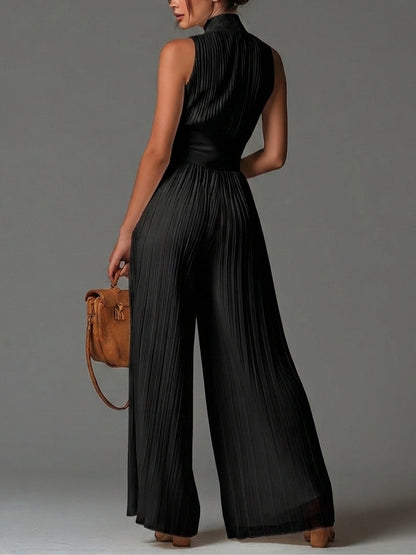 Combinaison Anna - Mono de chiffon negro plisado