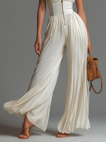 Combinaison Anna - Mono de chiffon blanco plisado