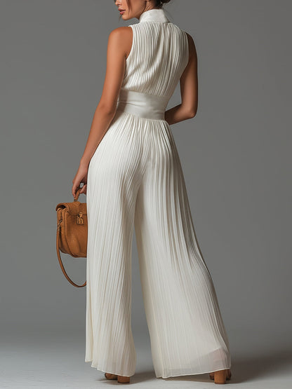 Combinaison Anna - Mono de chiffon blanco plisado