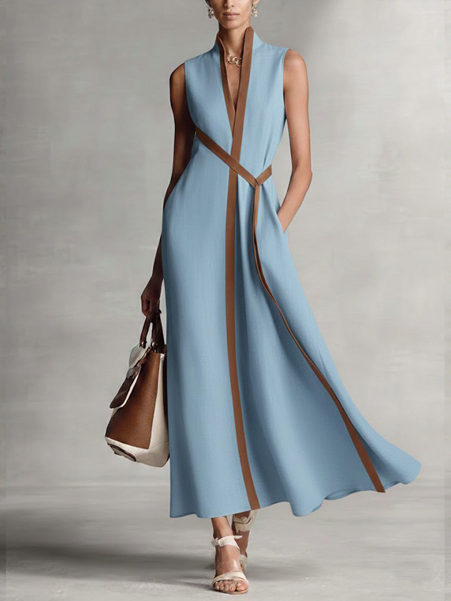Margaux · Vestido fluido con cuello coreano