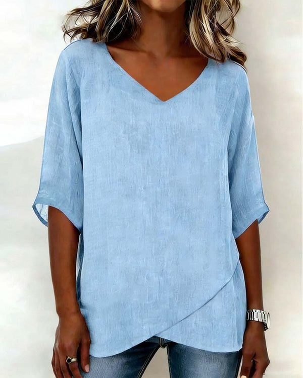 Liva - Top Irregular con Cuello en V