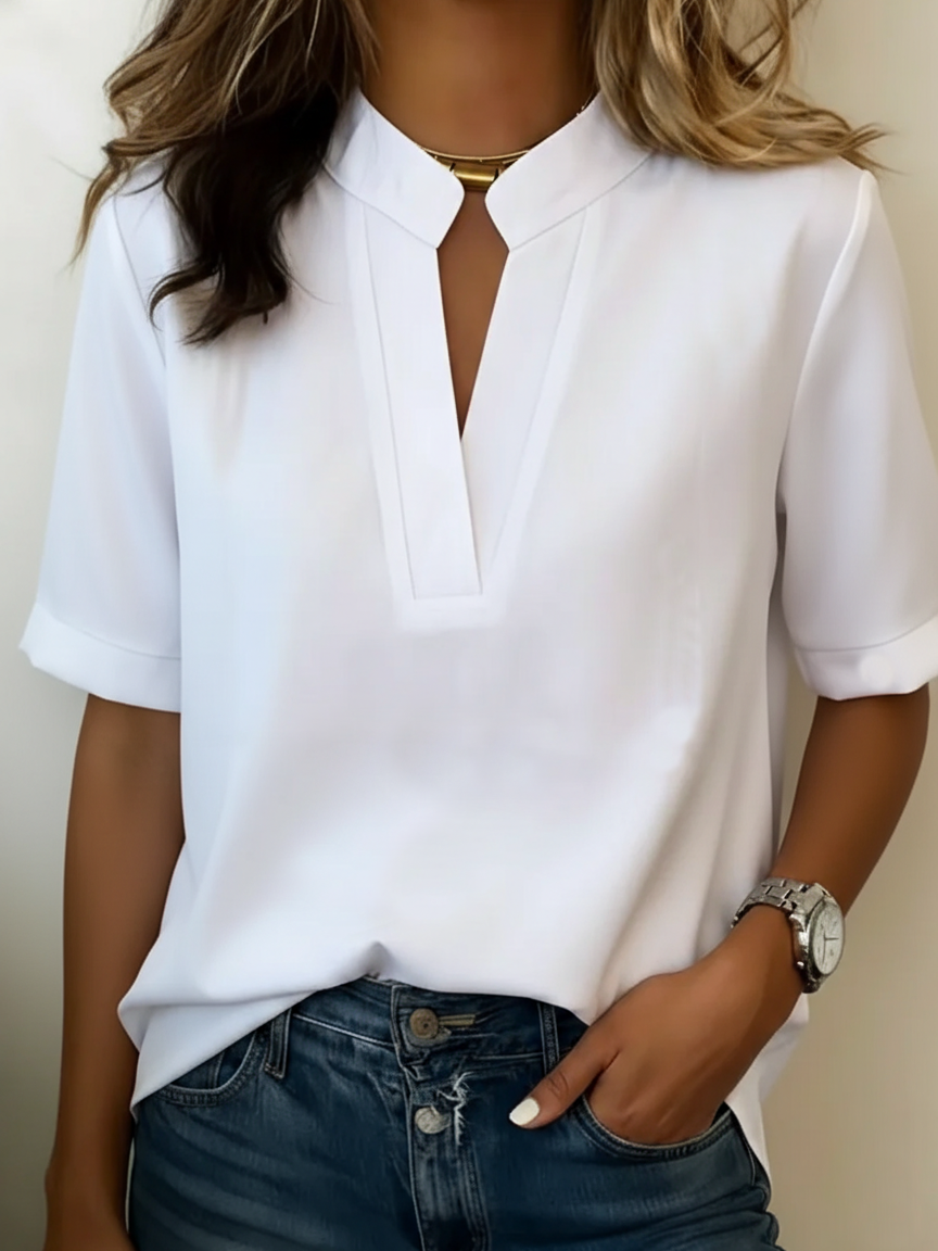 Flora — Blusa elegante con cuello refinado
