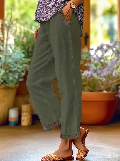 Wren – Pantalones Cropped Relax con Detalles en Contraste