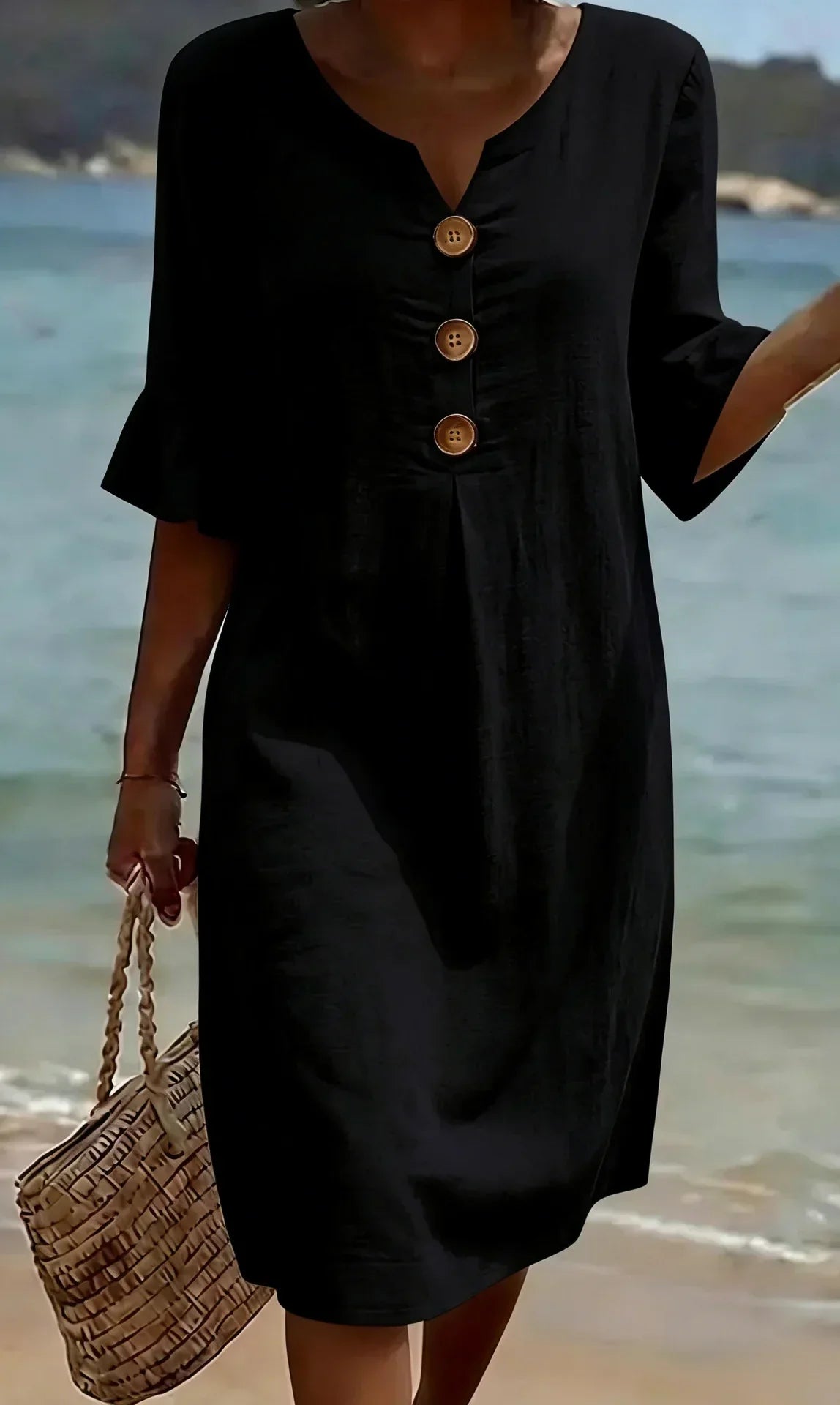 Radmila™ | Vestido largo de manga larga texturizado