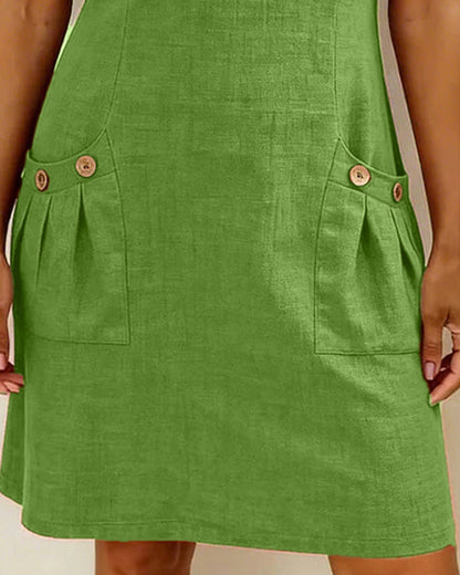 Eliana - Vestido Corto con Cremallera y Bolsillos