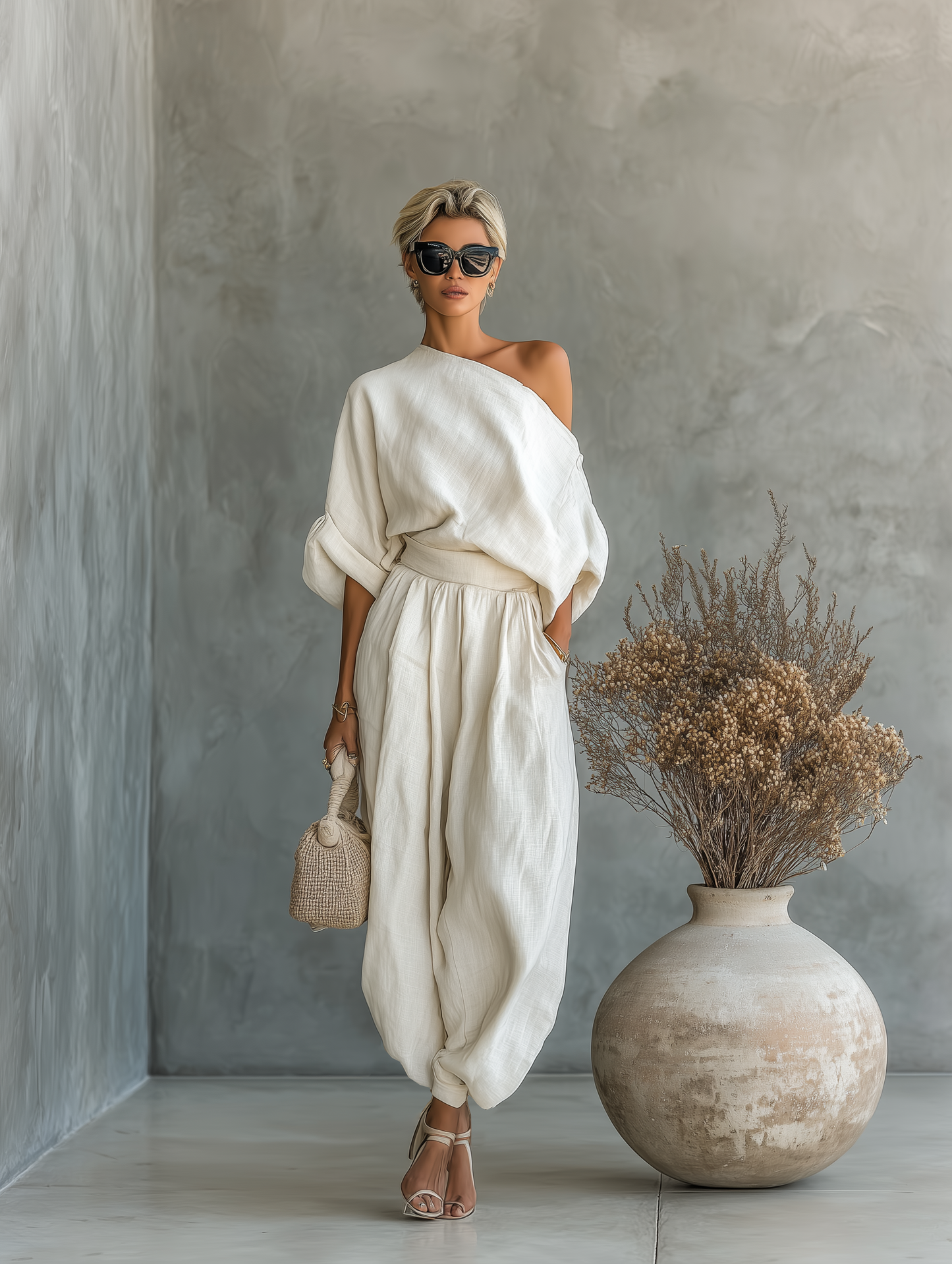 Lisa | Conjunto de Top Suave sin Hombros y Pantalones Ajustados