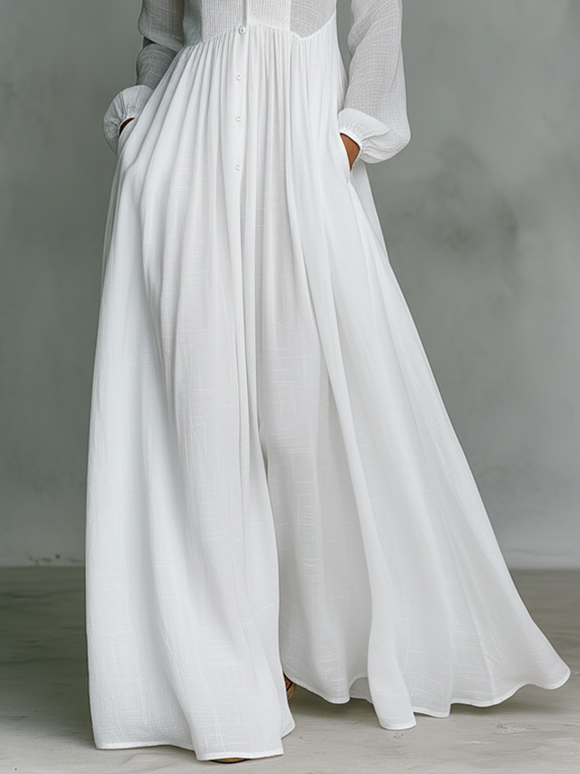 Elisa · Vestido maxi minimalista con cuello alto
