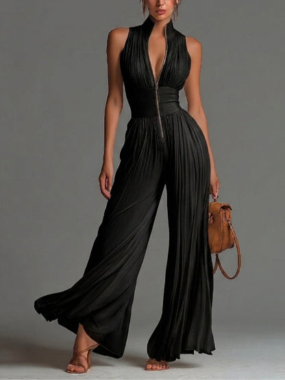 Combinaison Anna - Mono de chiffon negro plisado