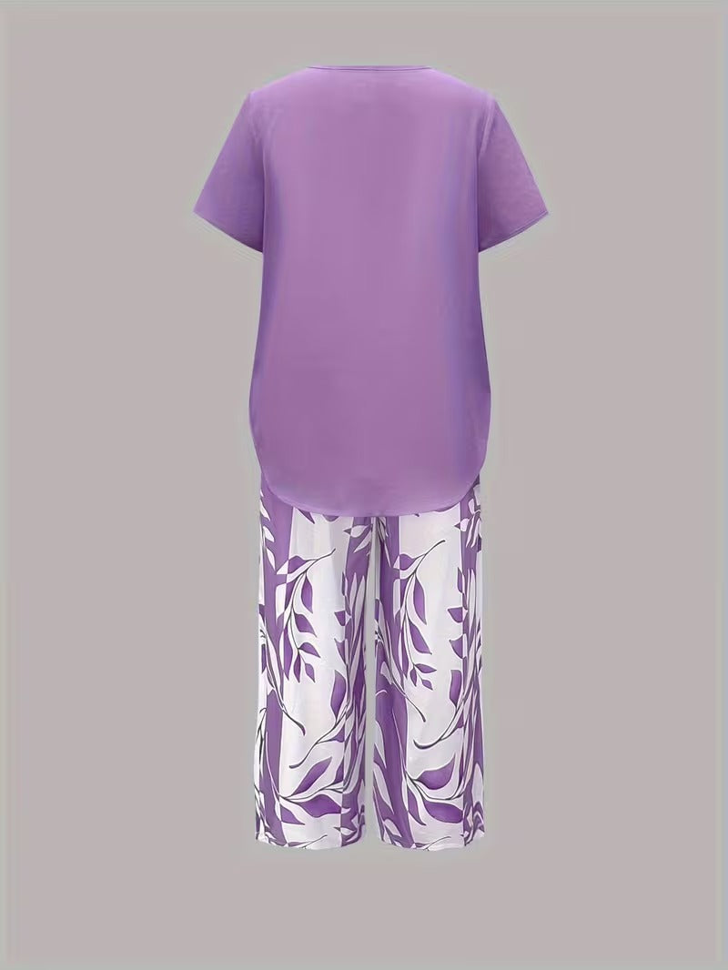 Avy™ | Conjunto de Dos Piezas con Estampado de Hojas