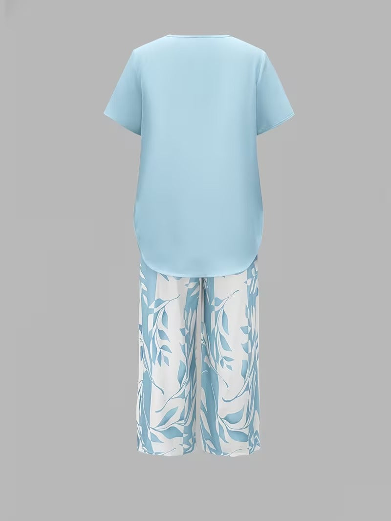 Avy™ | Conjunto de Dos Piezas con Estampado de Hojas