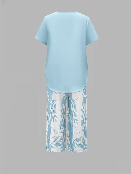 Avy™ | Conjunto de Dos Piezas con Estampado de Hojas
