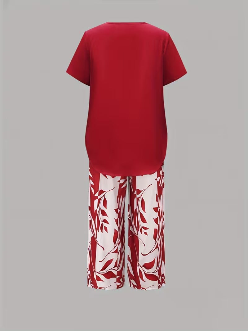 Avy™ | Conjunto de Dos Piezas con Estampado de Hojas