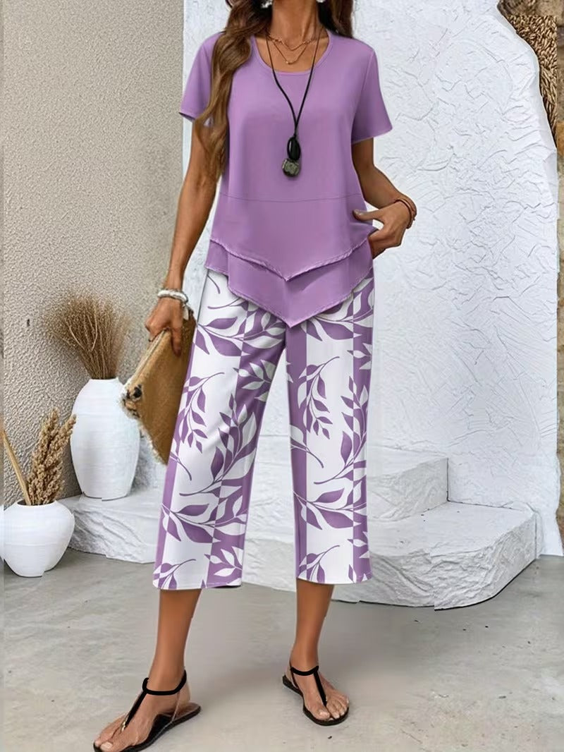 Avy™ | Conjunto de Dos Piezas con Estampado de Hojas