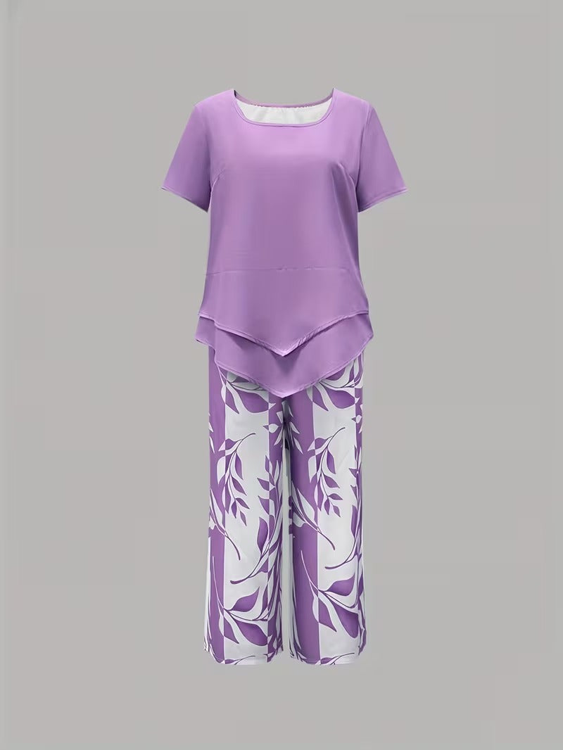 Avy™ | Conjunto de Dos Piezas con Estampado de Hojas