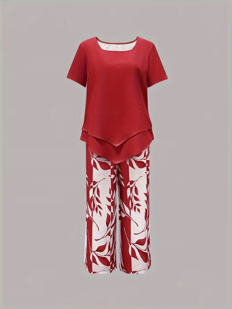 Avy™ | Conjunto de Dos Piezas con Estampado de Hojas