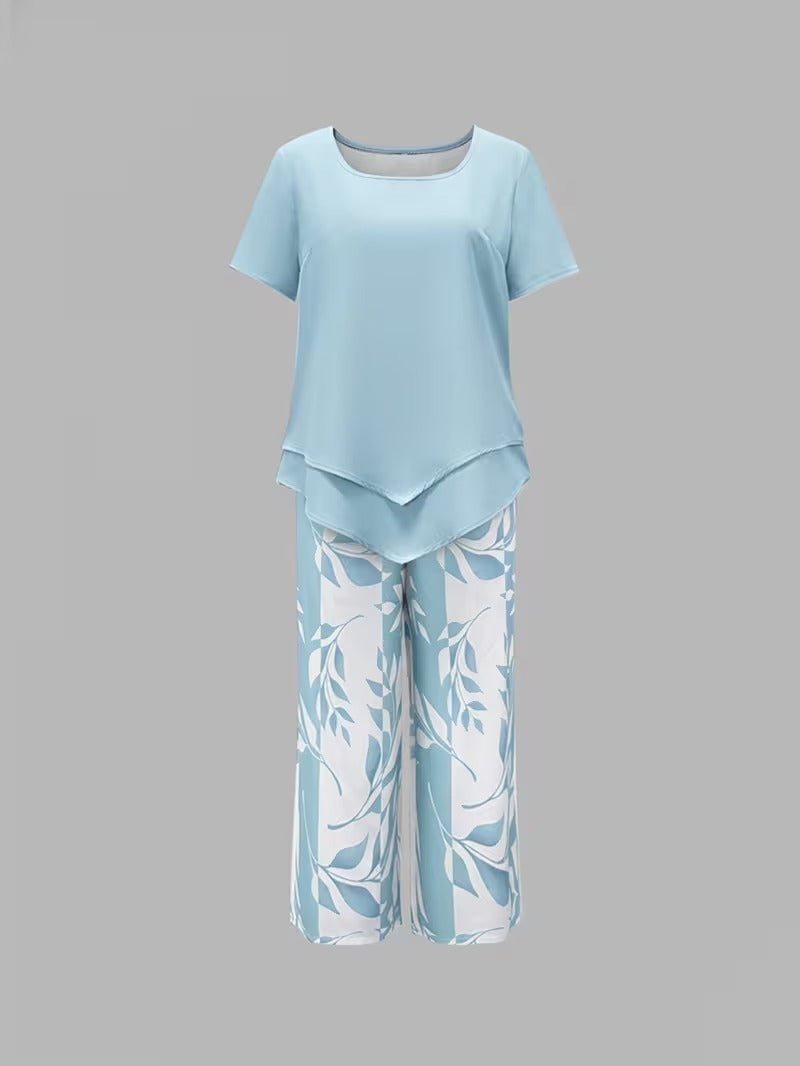 Avy™ | Conjunto de Dos Piezas con Estampado de Hojas