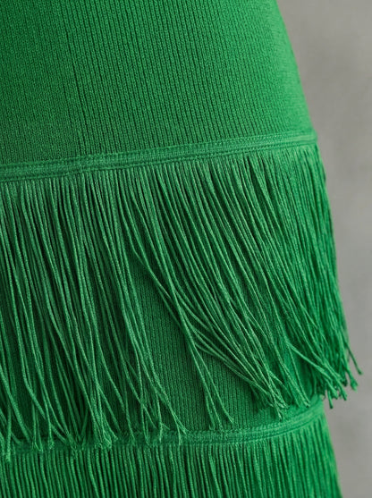 Odette · Vestido largo de espalda descubierta con hombros anchos