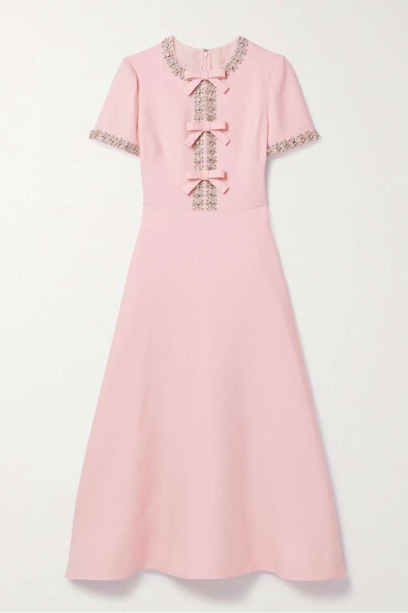 Aria™ | Vestido Midi con Detalle de Lazo y Decoración de Cristales